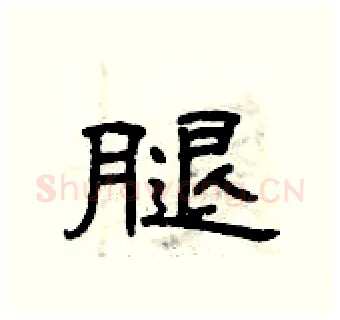 腿硬笔隶书写法,摘自曾庆福硬笔书法字帖