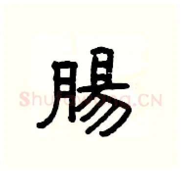 腸硬笔隶书写法,摘自杨为国硬笔书法字帖