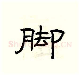 脚硬笔隶书写法,摘自曾庆福硬笔书法字帖