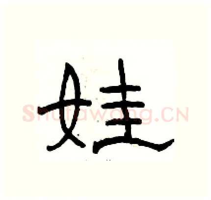 娃硬笔隶书写法,摘自骆恒光硬笔书法字帖