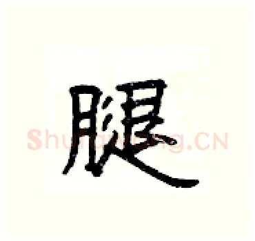 腿硬笔隶书写法,摘自杨为国硬笔书法字帖
