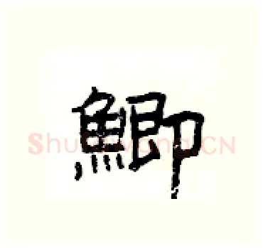 鯽硬笔隶书写法,摘自杨为国硬笔书法字帖