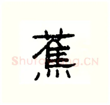 蕉硬笔隶书写法,摘自杨为国硬笔书法字帖