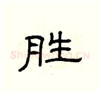 胜硬笔隶书写法,摘自曾庆福硬笔书法字帖