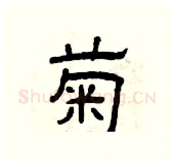 菊硬笔隶书写法,摘自曾庆福硬笔书法字帖