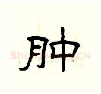 肿硬笔隶书写法,摘自曾庆福硬笔书法字帖