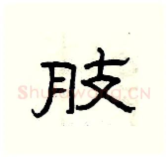 肢硬笔隶书写法,摘自曾庆福硬笔书法字帖