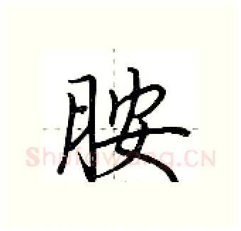 胺硬笔行书写法,摘自荆霄鹏硬笔书法字帖