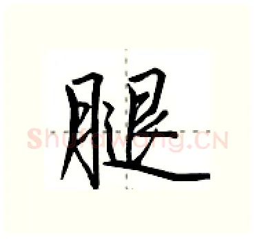 腿硬笔行书写法,摘自田英章硬笔书法字帖