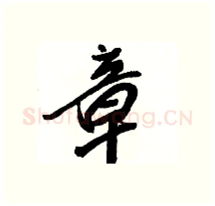 章硬笔行书写法,摘自骆恒光硬笔书法字帖