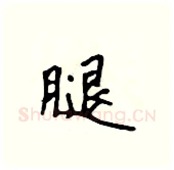 腿硬笔行书写法,摘自吴身元硬笔书法字帖