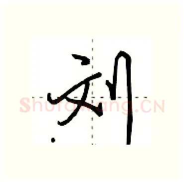 刘硬笔行书写法,摘自田英章硬笔书法字帖
