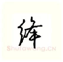 绛硬笔行书写法,摘自沈鸿根硬笔书法字帖