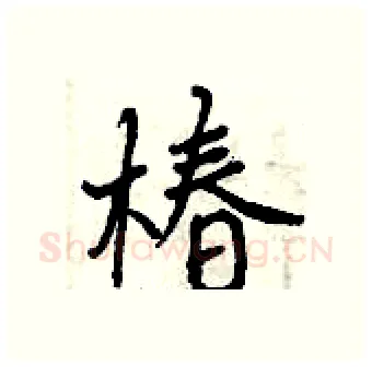 椿硬笔行书写法,摘自曾庆福硬笔书法字帖