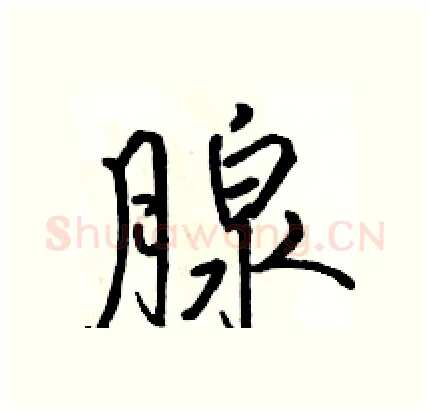 腺硬笔行书写法,摘自骆恒光硬笔书法字帖