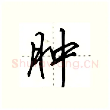 肿硬笔行书写法,摘自田英章硬笔书法字帖