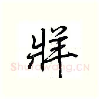 牂硬笔行书写法,摘自荆霄鹏硬笔书法字帖