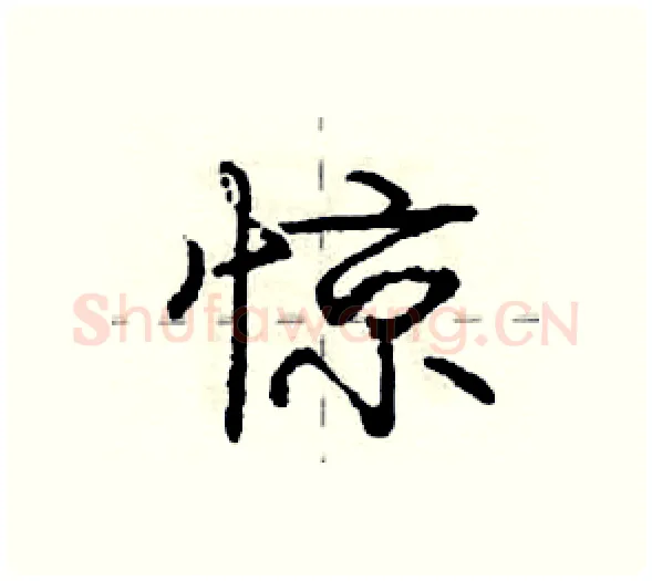 惊硬笔行书写法,摘自庞中华硬笔书法字帖