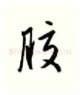 胶硬笔行书写法,摘自金泽珊硬笔书法字帖