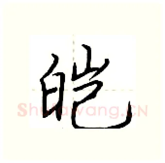 皑硬笔行书写法,摘自荆霄鹏硬笔书法字帖
