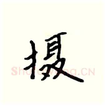 摄硬笔行书写法,摘自吴身元硬笔书法字帖