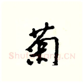 菊硬笔行书写法,摘自吴身元硬笔书法字帖