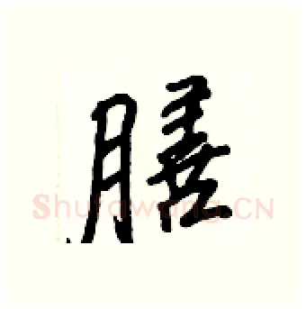 膳硬笔行书写法,摘自王正良硬笔书法字帖