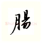 肠硬笔行书写法,摘自邹慕白硬笔书法字帖