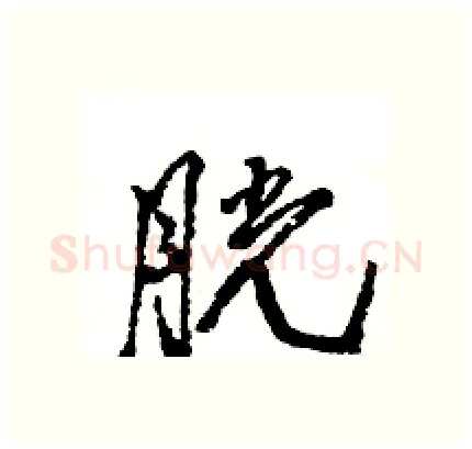 胱硬笔行书写法,摘自王旻硬笔书法字帖
