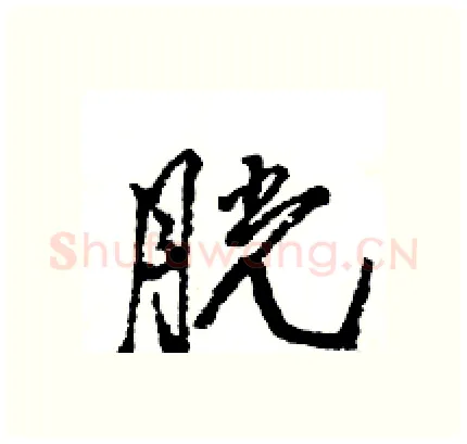 胱硬笔行书写法,摘自王旻硬笔书法字帖