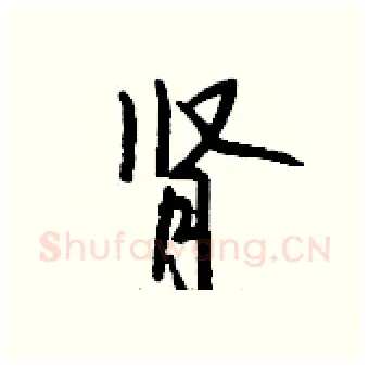 肾硬笔行书写法,摘自钱沛云硬笔书法字帖