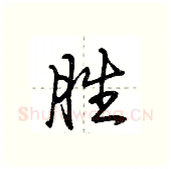 胜硬笔行书写法,摘自荆霄鹏硬笔书法字帖