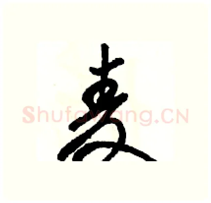 麦硬笔行书写法,摘自骆恒光硬笔书法字帖