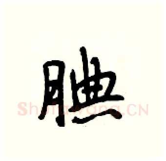 腆硬笔行书写法,摘自段相林硬笔书法字帖