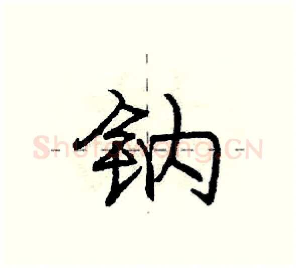 钠硬笔行书写法,摘自庞中华硬笔书法字帖