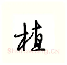 植硬笔行书写法,摘自沈鸿根硬笔书法字帖