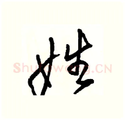 姓硬笔行书写法,摘自骆恒光硬笔书法字帖