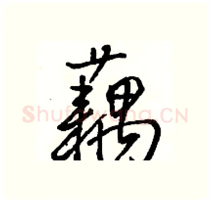藕硬笔行书写法,摘自骆恒光硬笔书法字帖