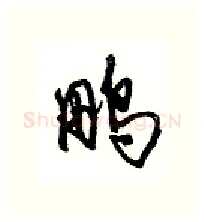 鹏硬笔行书写法,摘自沈鸿根硬笔书法字帖