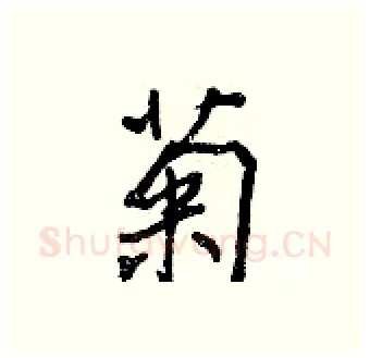 菊硬笔行书写法,摘自王正良硬笔书法字帖