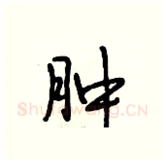 肿硬笔行书写法,摘自段相林硬笔书法字帖