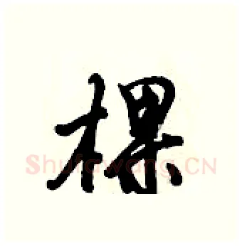 棵硬笔行书写法,摘自倪伟林硬笔书法字帖
