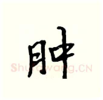 肿硬笔行书写法,摘自吴身元硬笔书法字帖