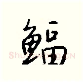 鲾硬笔行书写法,摘自钱沛云硬笔书法字帖