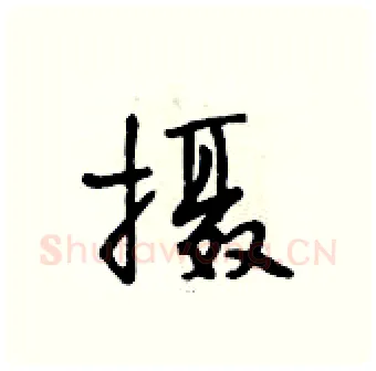 摄硬笔行书写法,摘自段相林硬笔书法字帖