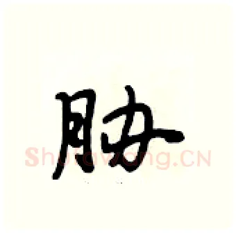 胁硬笔行书写法,摘自段相林硬笔书法字帖