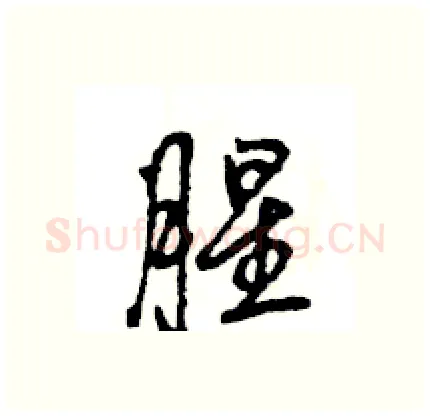 腥硬笔行书写法,摘自王旻硬笔书法字帖