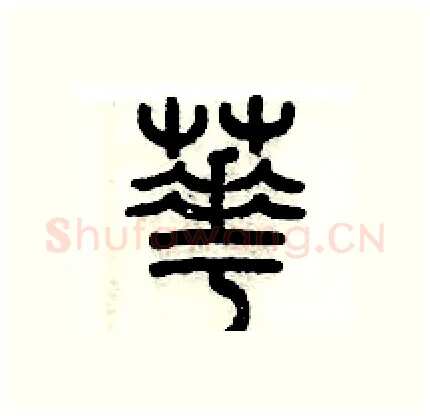 芲硬笔篆书写法,摘自历培坚硬笔书法字帖