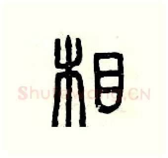 相硬笔篆书写法,摘自曾庆福硬笔书法字帖
