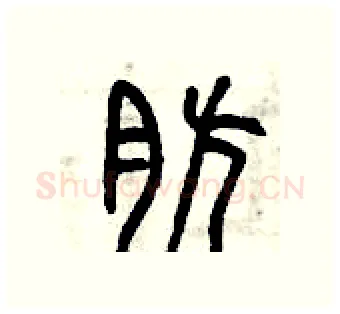 肪硬笔篆书写法,摘自曾庆福硬笔书法字帖